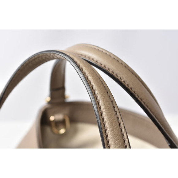 Gucci Soho Interlocking G Tote Shoulder Bag Leather Greige - Picture 9 of 12